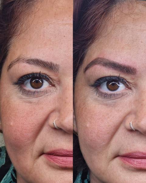 réalisation d'une stagiaire en formation maquillage semi-permanent initiale 35h 