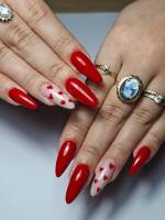 pose en gel réalisée au chablon pour la saint valentin 